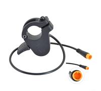 Leva del gas a pollice elettrica per e-bike e scooter, manubrio da 22,2 mm, impermeabile a 3 poli, IPX5, Acceleratore in plastica con cuscinetto antiscivolo, colore nero, facile da installare senza