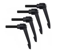 Leva di comando regolabile in metallo con filettatura maschio M8 x 10/15/20/25/30/35/40/45/50/60/70 mm, 4 pezzi, nera, for tornio(M8*40mm)