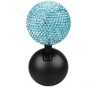 Leva di ricambio per pulsante di avviamento e arresto del motore dell'auto, con decorazione in cristallo, compatibilità generale del veicolo, struttura in metallo (blu)