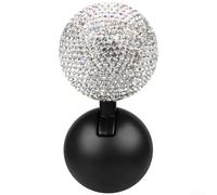 Leva di ricambio per pulsante Start Stop con decorazione in cristallo, compatibile con modelli di auto generali, costruzione in metallo, dimensioni compatte (bianco)