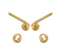 Leva for porta in ottone Muto Nero Oro Interno Camera da letto Bagno Set di serrature in legno Manopola con maniglia fittizia(DUMMY-SB)