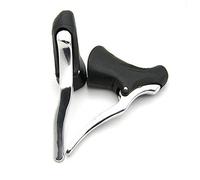 Leva freno bici, leva freno, 1 paio di leve freno a doppia maniglia for bici da corsa, freni a mano a doppio comando for bici da corsa a scatto fisso(Silver)