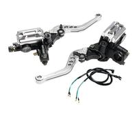 Leva Frizione Moto Per Kawasaki 7/8 "Moto Manubrio Cilindro Principale Leve Maniglia Pompa Freno Idraulica Frizione Dirt Pit Bike ATV(SILVER)