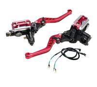 Leva Frizione Moto Per Kawasaki 7/8 "Moto Manubrio Cilindro Principale Leve Maniglia Pompa Freno Idraulica Frizione Dirt Pit Bike ATV(RED)