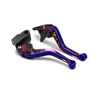 Leva Frizione Moto Per Royal Per Enfield 350 Moto Classic 2021 Lunga Leva Del Freno Frizione Set Moto CNC Maniglia Regolabile Grips(3D 147 purple short)