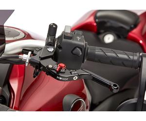 Leva frizione PROTECH Sport 6061-T6-Alluminio nero anodizzato /regolatore rosso nero/rosso, nero-rosso