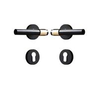 Leva in ottone luce lusso nero oro moda moderna interni camera da letto bagno serratura in legno massello maniglia divisa(DUMMY-BPVD)