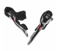 Leva-manopola strada microshift 10v. tripla in alluminio argento (coppia) compat