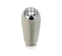 Leva Marce Pomello Del Cambio Per Megane 2 MK2 Vestibilità Standard | Beige/argento opaco/argento cromato,ABS/Pelle sintetica,Design Leggero(Chromed Cap (Gloss))