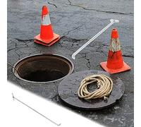 Leva per Coperchio di Scarico fognario, Gancio di trazione per Porta Scorrevole/Tomba Domestica, Gancio di Sollevamento per Tomba in Acciaio 43" / 47" / 51" / 55" / 59", Gancio per polpa RES