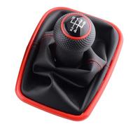 Leva Pomello Cambio Auto Per VW Per Golf 4 IV MK4 Per GTI R32 Per Bora Per Jetta MT 5 Pomello Del Cambio A 6 Marce Cuffia Leva In Pelle PU(5 Speed Red)