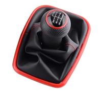 Leva Pomello Cambio Auto Per VW Per Golf 4 IV MK4 Per GTI R32 Per Bora Per Jetta MT 5 Pomello Del Cambio A 6 Marce Cuffia Leva In Pelle PU(6 Speed Red)