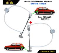 Leva Remonte Vetro Manuale Posteriore Sinistro + Destro per Renault Super 5