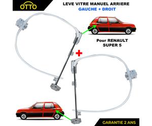 Leva Remonte Vetro Manuale Posteriore Sinistro + Destro per Renault Super 5