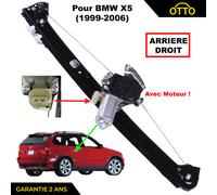 Leva Vetri Elettrica Posteriore Destro con Motore per BMW X5 E53 1999-2006