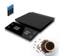 LEVADA PLUS Bilancia da caffè multifunzionale e bilancia da cucina con timer - 3 kg / 0,1 g di alta precisione - adatta per caffè versato, espresso filtrato e cucina (batteria inclusa) - nera