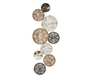 levandeo - Quadro decorativo 3D, 33 x 87 cm, anelli di metallo, colore: marrone e oro