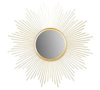 levandeo Specchio da sole dorato, diametro 50 cm, in metallo, decorazione con sole dorato, specchio da parete