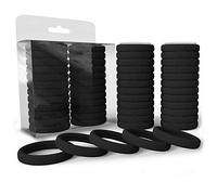 Levani® Set di 50 Elastici per Capelli - In Cotone di Alta Qualità - Per Uomo, Donna e Bambini - Elastici Neri Piccoli e Grandi - Resistenti e Senza Metallo (Ø 4 cm)