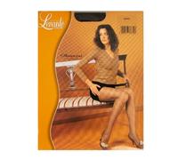 LEVANTE Collant doppio effetto rete su collant elasticizzato tassello cotone cuciture piatte donna calza a rete articolo DANZA, Nero, 1 - S