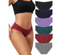 Levao Confezione da 6 Intimi da Donna in Cotone Slip da Donna con Mutandine Traspiranti in Pizzo Comodi Pantaloni a Vita Bassa Confezione Multipla S-XXL