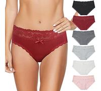 Levao Donna Cotone Slip Bikini Elasticizzato Mutandine a Vita Bassa Traspiranti Slip Elasticizzati Confezioni Multiple S-XL