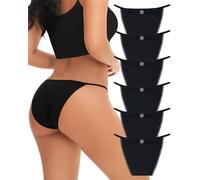Levao Mutande Donna Cotone, Sexy Pizzo Culotte Slip Mutandine Intimo Underwear Gamba Alta Bikini Hipster Pacco da 6(S-XL)