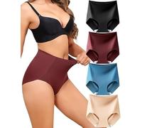 Levao Shapewear Slip Modellanti a Vita Alta Senza Cuciture da Donna contenitivi per la Pancia Traspiranti Confezione da 4 dalla S alla XXL