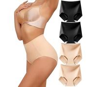 Levao Shapewear Slip Modellanti a Vita Alta Senza Cuciture da Donna contenitivi per la Pancia Traspiranti Confezione da 4 dalla S alla XXL