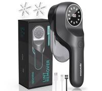 Levapelucchi Elettrico, Togli Pelucchi Elettrico Portatile con Display LED, 2 Velocità Regolabili, Spazzola a 6 Lame, Levapelucchi Ricaricabile USB per Rimuovere Lanugine (Nero)