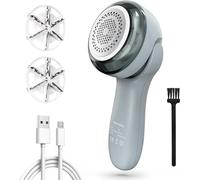 Levapelucchi, Tiptop Home Levapelucchi Eettrico, Togliere Pelucchi Portatile con Ricarica USB con 2 Lame, Togli pelucchi per indumenti e stoffe ruvide, Grigio