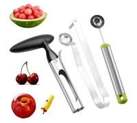Levatorsoli Mela, Rotonda Paletta per Melone, 3 PCS Leva Torsolo Mela, Set di Attrezzi per Frutta, Set di Utensili da Frutta, Utilizzato per Pere, Denocciolatrice per Ciliegie, Angurie, Datteri Rossi