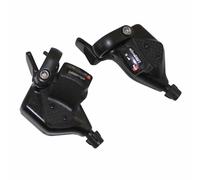 Leve freno mtb p2r indicizzate in alluminio rapid push-pull 9v. con impugnature