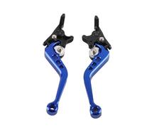 Leve Moto Universali-Elerose Maniglia Del Freno A Doppio Disco Del Motociclo, Scooter Universale Per Moto Modificata Lega Di Alluminio Cnc Leva Del Freno A Doppio Disco Corno Regolabile (1 Paio)(Blu)