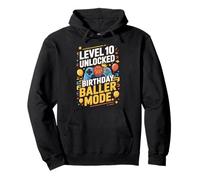 Level 10 Unlocked Birthday Baller Mode Video Game Controller Felpa con Cappuccio