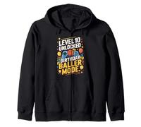 Level 10 Unlocked Birthday Baller Mode Video Game Controller Felpa con Cappuccio
