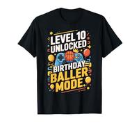 Level 10 Unlocked Birthday Baller Mode Video Game Controller Maglietta