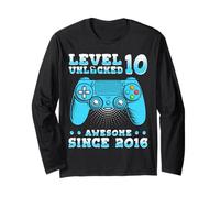 Level 10 Unlocked Compleanno 10 Anni Regalo 10 Anni 2016 Maglia a Manica
