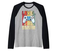 Level 11 Unlocked Video Gamer Awesome Since 2013 11th Bday Maglia con Maniche Raglan