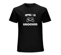 Level 18 Unlocked Gamer - 18Th Birthday - T Shirt Slogan Console Controller Pc Men's Male Black XXL