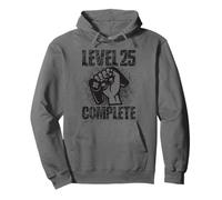 Level 25 Complete Regalo Compleanno 25 Anni Gamer Felpa con Cappuccio