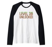 Level 38 Year Old Trentottesimo compleanno Unlocked videogioco Maglia con Maniche Raglan