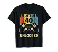 Level 40 Unlocked Video Gamer Maglietta