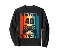 Level 40 Unlocked Video Gamer Shirt 40th Birthday Vintage Felpa
