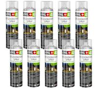 Level+48 - Spray riflettente, 10 x 500 ml | Vernice spray fosforescente al buio e a infrarossi, ad alta visibilità, sicurezza, sport, traffico, marcatura spray