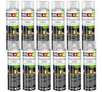 Level+48 - Spray riflettente, 12 x 500 ml | Vernice spray fosforescente al buio e a infrarossi, ad alta visibilità, sicurezza, sport, traffico, marcatura spray