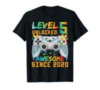 Level 5 Unlocked 5th Birthday Video Game Player Since 2020 Maglietta