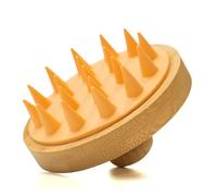 Level Body Mind Soul - Massaggiatore per Cuoio Capelluto in Bambù con Spazzole in Silicone, Morbido e Rilassante, Massaggiatore testa Ideale per Doccia, includilo nella Tua Routine di Cura dei Capelli