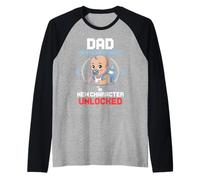 Level Dad Unlocked Pregnancy Announcement Gamer Father To Be Maglia con Maniche Raglan