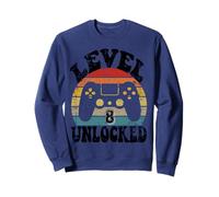 Level Eight Unlocked 8th Birthday Tee Video Game 8 Year Old Felpa